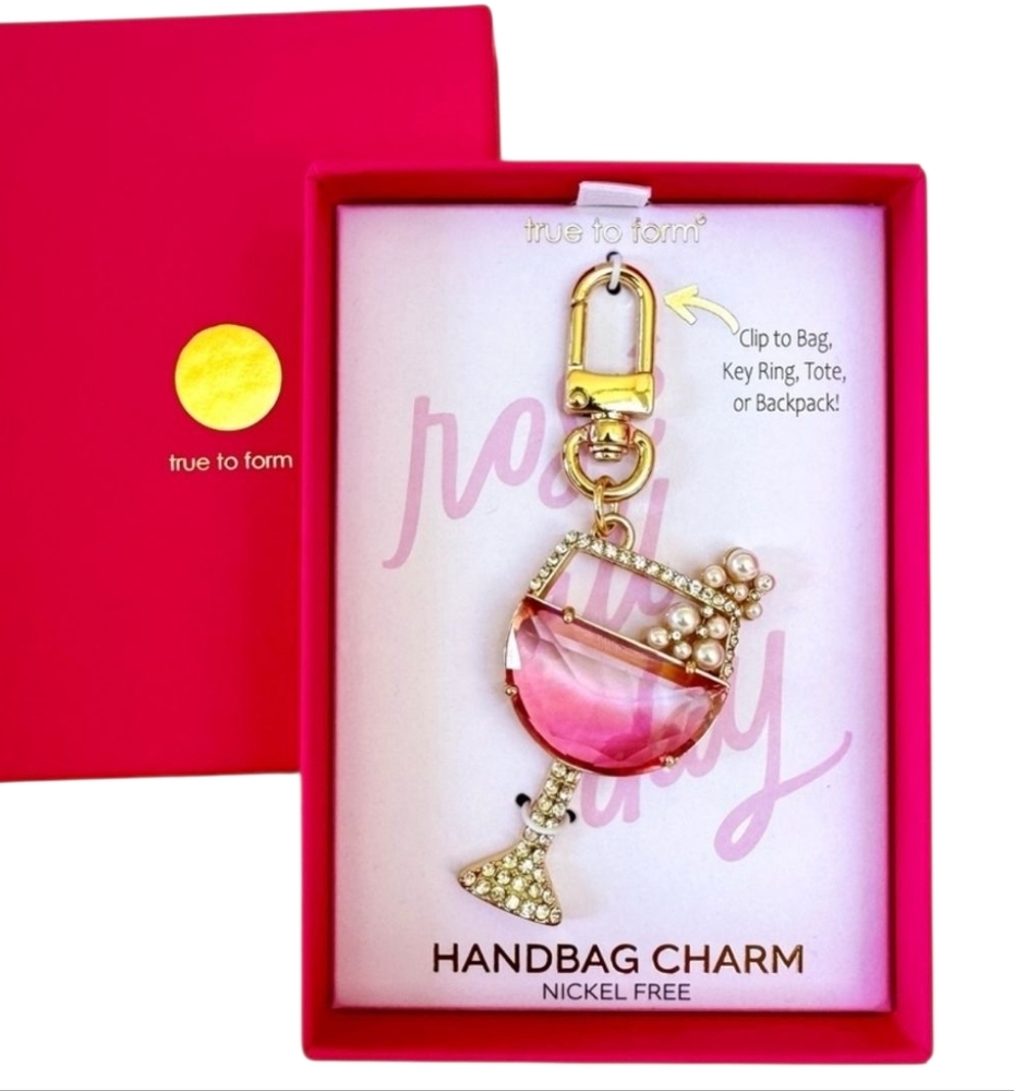 🩷▪️True to Form▪️ "Rosé All Day" Wine Bag Charm Keychain